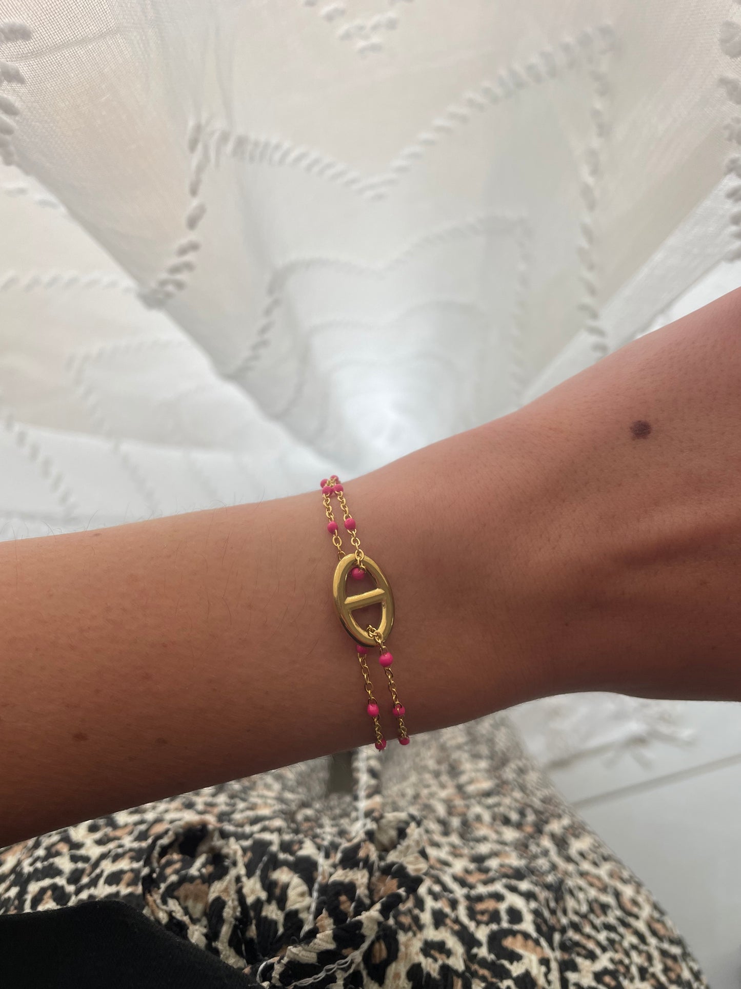 Bracelet marine double chaîne