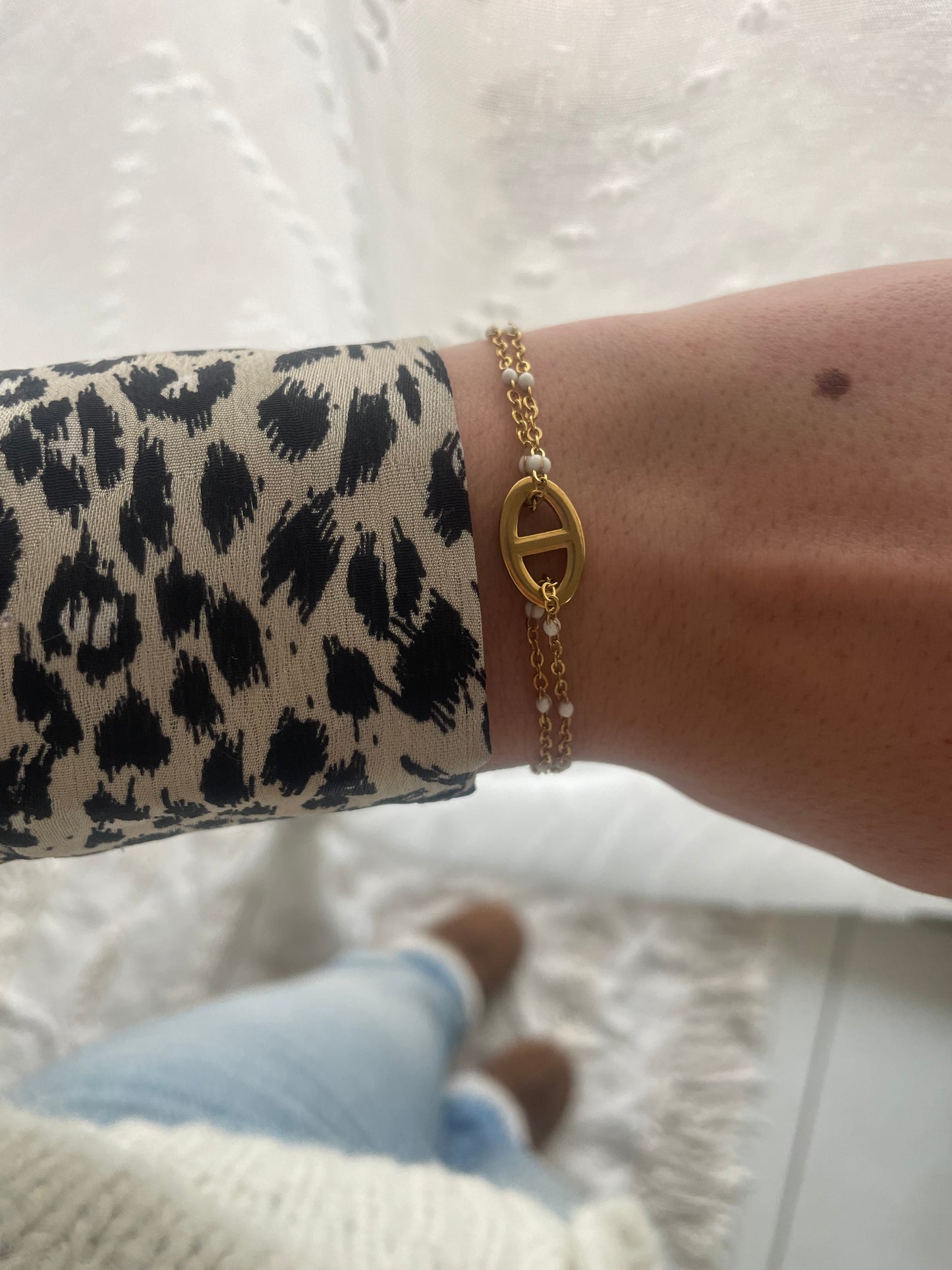 Bracelet marine double chaîne
